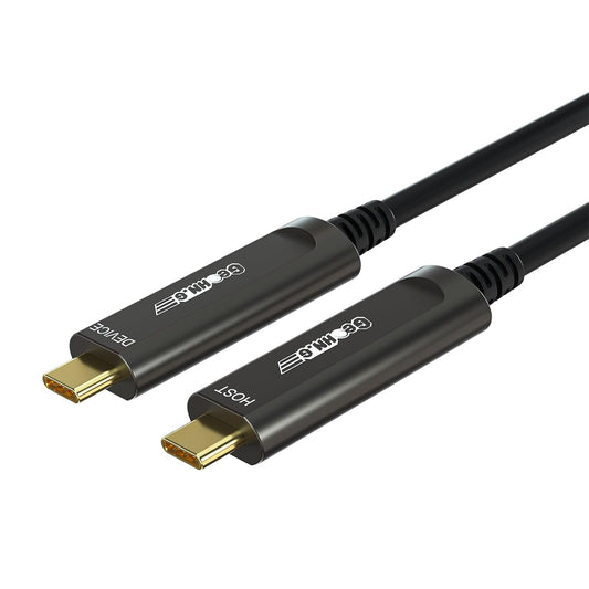 GeoHN.G USB C to C Fiber Optic Cable 20M/65FT, USB 3.2 10Gbps Long Distance Data Transfer USB C Extension Cable for VR, Camera, Mini PC, Laptop, Webcam, Printer and More