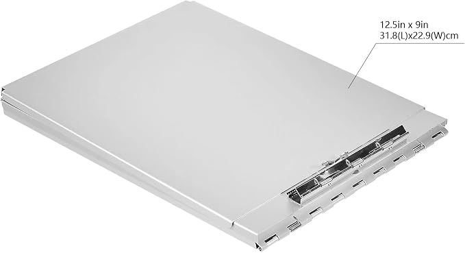 Amazon Basics Aluminum Form Holder Storage Clipboard, 12.5" x 9" Silver (Pack of 2)