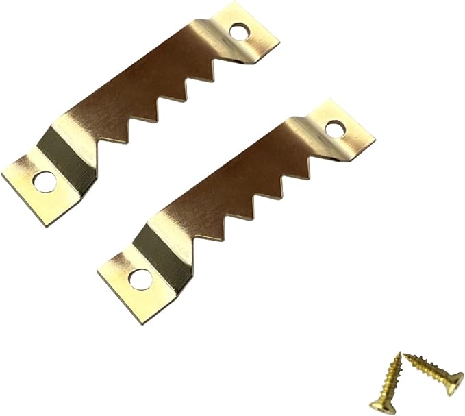 30 Pack Large Sawtooth Picture Hangers Steel Picture Hanging Picture Frames Hangers with Screws Picture Hang Solutions, for Hanging Artwork Picture Frame Hook Photos (Gold，Supports 50 lbs)