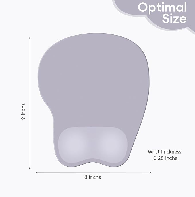 Ergonomic Mouse Pad,Non Slip Mousepad Wrist Rest Support for Office, Computer, Laptop & Mac(A-Grey)