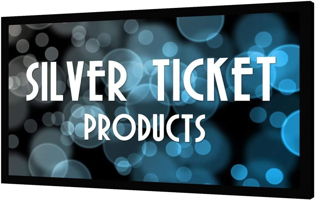 Silver Ticket Products STR Series 6 Piece Home Theater Fixed Frame 4K / 8K Ultra HD, HDTV, HDR & Active 3D Movie Projection Screen, 16:9 Format, 110" Diagonal, Grey Material STR-169110-G