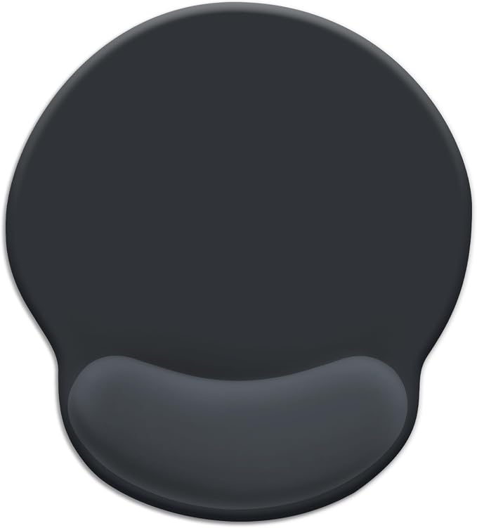 LIMKRIAN Ergonomic Mouse Pad with Gel Wrist Rest, 9.8 x 8.6 in, Black | Non-Slip PU Base, Smooth Surface, Cooling Gel Eases Wrist Pain, for Office/Gaming/Home, Office Mousepad Desk Accessories