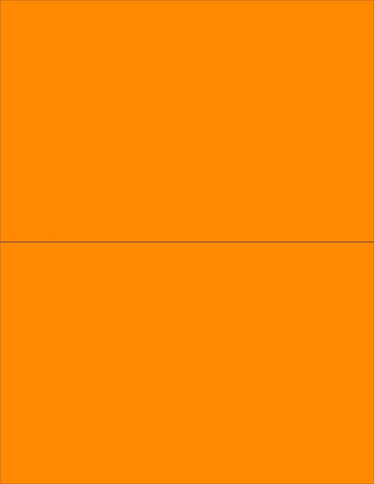 8-1/2 x 11" Neon Color High Light Fluorescent Labels for Laser & Inkjet Printer (Orange Fluorescent, 8-1/2" x 5-1/2" - 2 Per Page | 200 Labels)