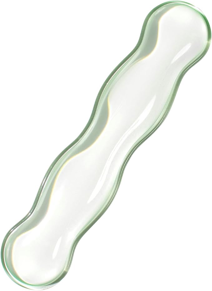 Clear Gel Keyboard Wrist Rest, Green Silicone Keyboard Wrist Rest, Cute Ergonomic Wrist Rest for Keyboard 60%/75% (Green-Long)