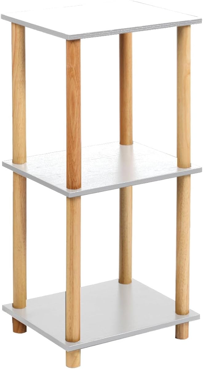 Haeterna 3-Tier White Bookshelf, Wooden Bookcase with Open Shelves, for Small Spaces,Living Room Bedroom Office,No-Tool Assembly,11.8" D x 14.1" W x 31.5" H inches.