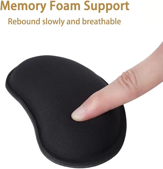 MXCOIRTP Wrist Rest for Mouse, Ergonomic Memory Foam Wrist Cushion Support Pad, Mouse Wrist Pad with Non-Slip Base for Typing Pain Relief, Office, Home, Gaming, Computer, Black