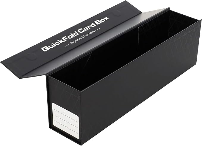 BCW QuickFold® Card Storage Boxes for Magnetics & Toploaders – 9 Pack | Trading Card Holder Box with Magnetic Closure | Easy Fold Assembly for Sports and TCG Cards