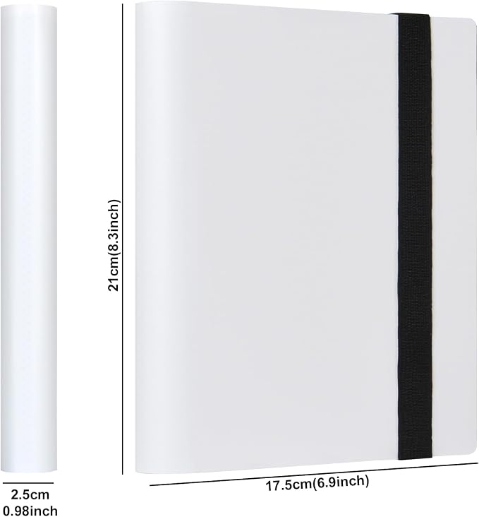 GEAoffice Small Card Binder - 4 Pocket Trading Card Collection Album Folder - 160 Side Loading Pocket Binder for TCG, MTG, Sports & Game Cards - Gifts for Card Collectors (White)