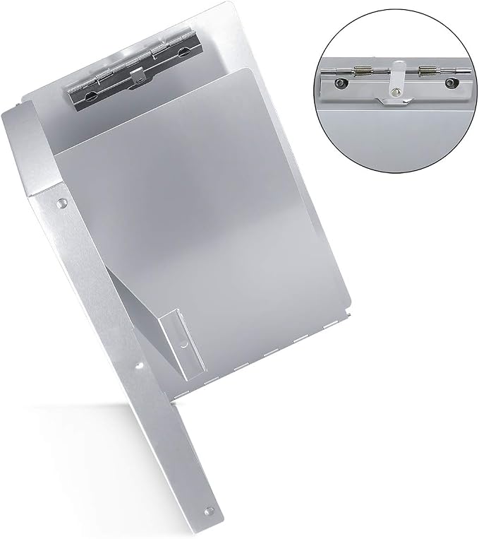 Small Aluminum Clipboard with Storage (Memo Size), 6 x 10.2 Inches, Recycled Metal Snapak Form Holder Binder with Inside Serrated Clip Posse Box, Perfect for Truck Driver, Fits Half Letter Size Paper
