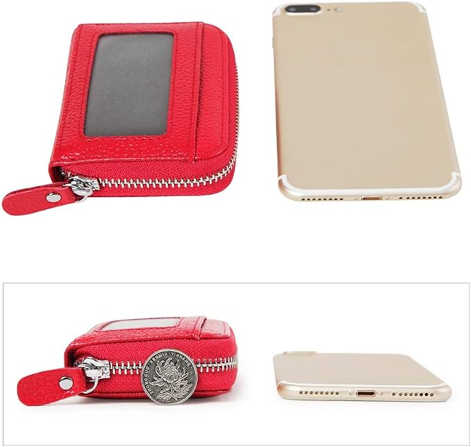 Women's RFID Blocking 12 Slots Credit Card Holder Leather Accordion Wallet