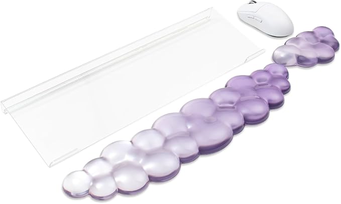 Gel Wrist Rest for Computer Keyboard and Mouse - Acrylic Keyboard Stand for Desk, Ergonomic Gradient Purple Cloud Wrist Rest for Keyboard,Laptop,Typing