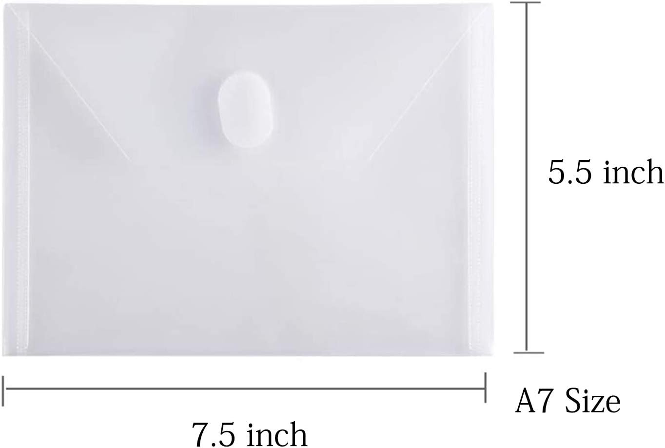 5x7 Small Plastic Envelopes Receipt Check Storage File Holder Case 36 Pack Hook & Loop Closure (clear-36 pack)