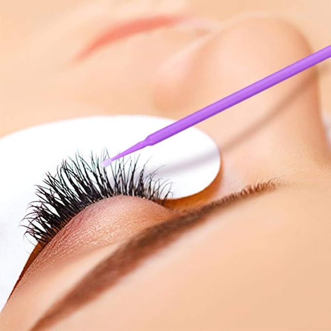 G2PLUS Micro Swabs, Disposable Micro Applicator Brushes and Swabs 100PCS | Purple Cotton Tips for Makeup Correction, Eyeliner Detailing, Nail Art Cleanup, Brow Tinting, Lash Extension Prep and Pro Use