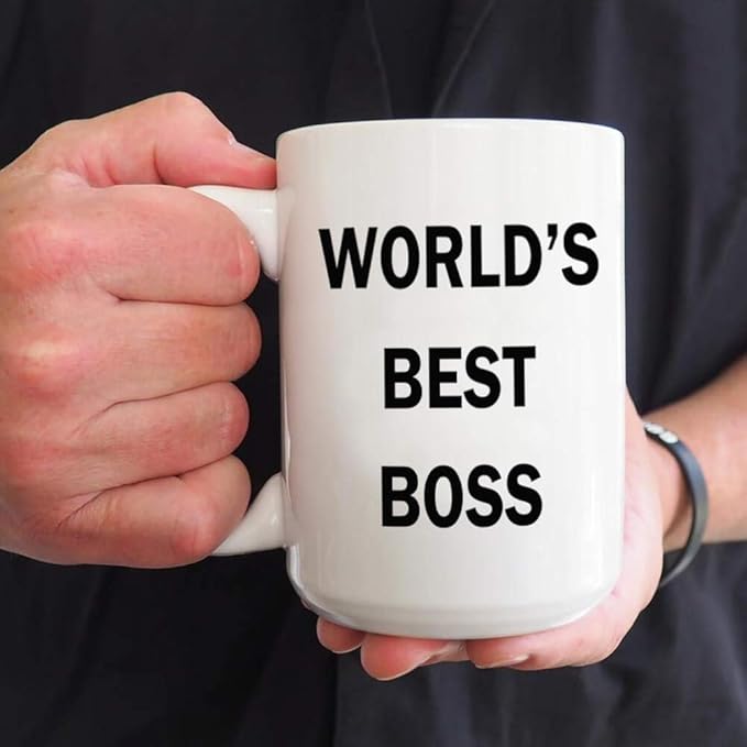 Dunder Mifflin (The Office) World's Best Boss TV Television Show Ceramic Mug Coffee (Tea, Cocoa) 15 OZ Mug, Official Michael Scott Mug As Seen On The Office
