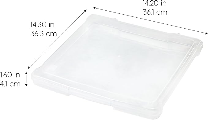 IRIS USA Scrapbook Case |Made in USA| Fits 12"x12" - Thin (10-Pack) - Clear | Portable Plastic Storage Organizers with Built-In Handles for Paper, Art, Board Games, Crafts, Files & Office Supplies