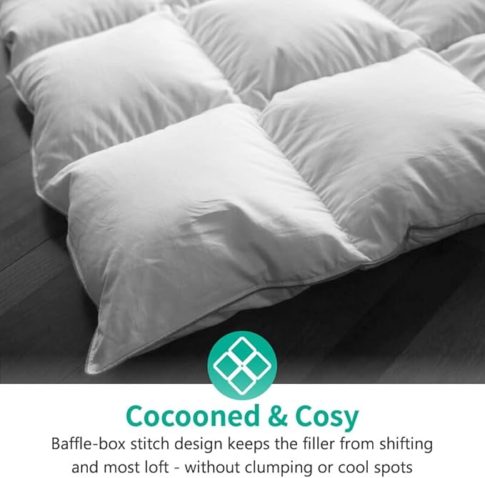 APSMILE Lightweight Down Feather Fibers Comforter Oversized King Size, Light Warmth Duvet Insert for Hot Sleepers/Warm Weather - Luxury Hotel Collection Comforter for Summer(White, 120"x98")