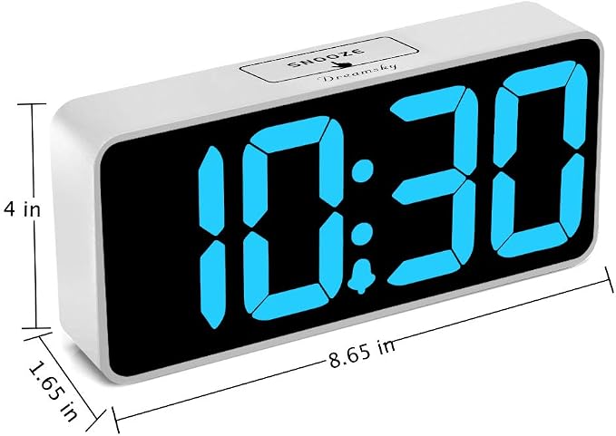 DreamSky Large Digital Alarm Clock Big Number for Seniors/Visually Impaired | 9 Inches Electric Clocks for Bedroom, Jumbo Display Fully Dimmable Brightness, USB Ports, Adjustable Alarm Volume