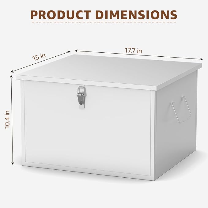 TOPCJ Legal/Letter Lockable Heavy Duty Hanging File Box,Metal File Cabinet,File Organizer Box,Storage Box,Multifunctional Secure Organizer for Office Supplies,Documents,Private Valuables Home Office