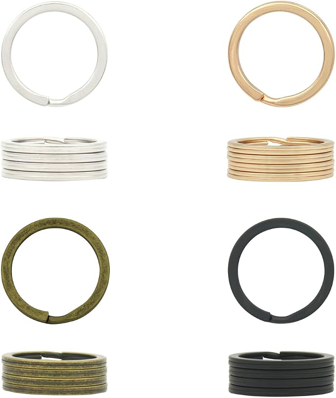 20 Pack Key Ring Keychain 1 Inch(25mm) Diameter Metal Flat Split Key Chains Rings Mix Colors for Home Car Dog Tag Office Lanyards Keys Attachment