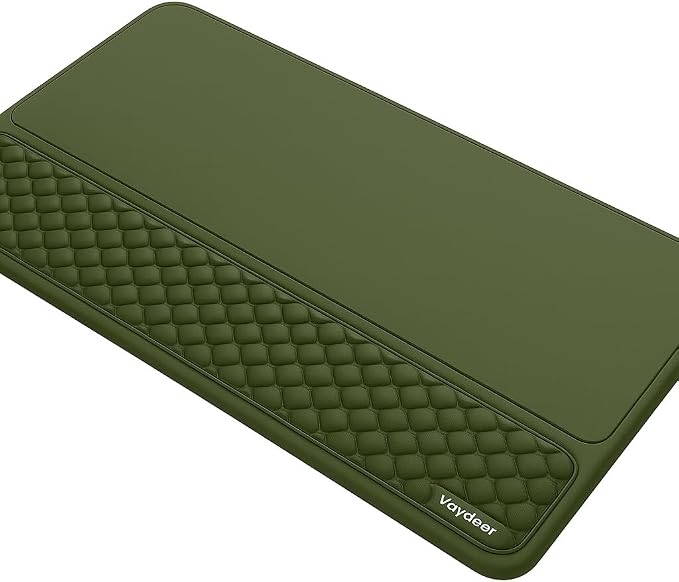 Vaydeer Extra-Large Wrist Rest with Keyboard Stand, Ergonomic Wrist Support Pad, Soft Memory Foam Wrist Cushion for Mechanical 100% Full-Size Keyboard, Carpal Tunnel Pain Relief, Green