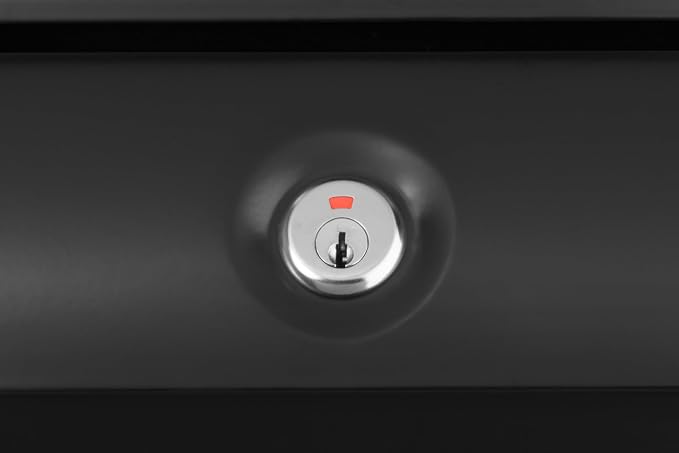 Architectural Mailboxes Aspen Locking Wall Mount Mailbox, Black, Small | Galvanized steel build with a concealed lock and key drop box and weather-resistant outdoor construction.