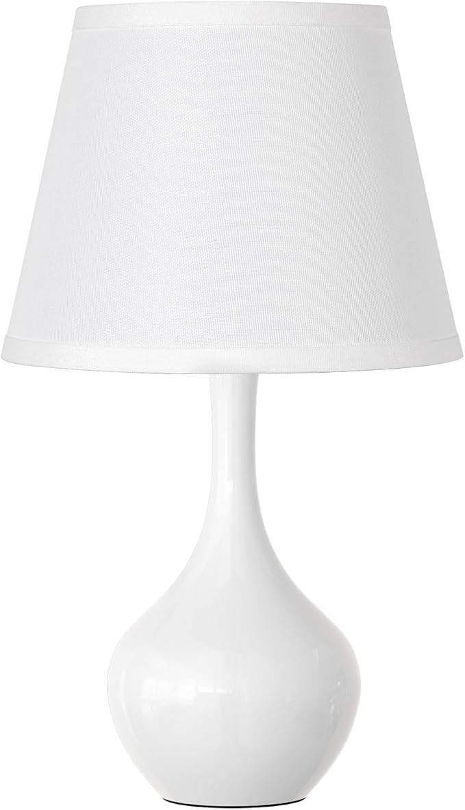 16.1" Touch Table Lamp for Nightstand, 3 Way Dimmable Small Bedroom Lamp | Touch Control, Bulb Included, White Bedside Lamps for Desk, Night Stands, Living Room, End Table, Corded