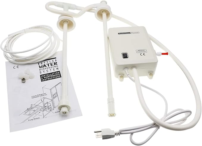 TDRRICH Bottled Water Pump System Double-Tube, Pressure Value 60Psi, Flow 2L, Drinking Water Dispensing Electric Pump for 5 Gallon Suitable for Coffee, Ice Machines, Refrigerators and Other Places