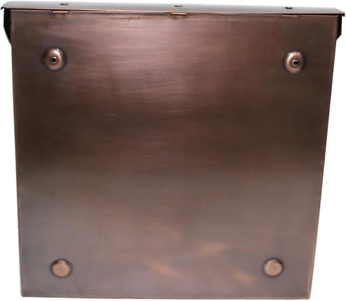 NACH Baxter Extra Large Capacity Mailbox - Extra Large Mailboxes for Outside Wall Mount, Rust Resistant Galvanized Metal Mailbox - Antique Copper Mailboxes for Outside, 12.4”x7.1”x11.8”, MB-7000ACP