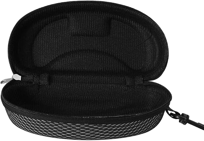 Yamrots 2 Pcs Zipper Hard Sunglasses Cases Portable Travel Eyeglasses Cases with Plastic Hook