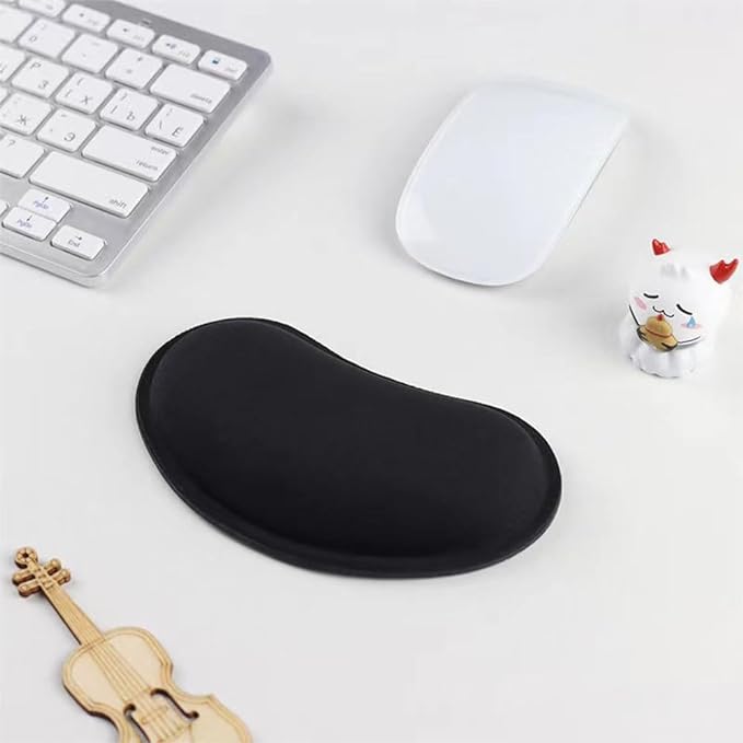 MXCOIRTP Wrist Rest for Mouse, Ergonomic Memory Foam Wrist Cushion Support Pad, Mouse Wrist Pad with Non-Slip Base for Typing Pain Relief, Office, Home, Gaming, Computer, Black
