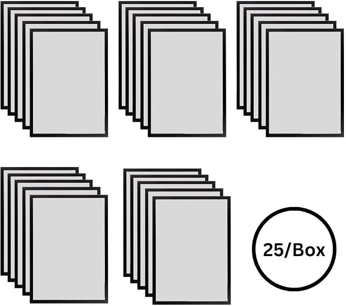 Tarifold Magnetic Board Display Frames, A3 Size, Black, 25 Pack | 25 magnetic anti-glare frames hold A3 documents, black border, portrait or landscape, quick document changes