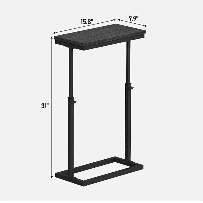 TUTOTAK End Table, Side Table, Tall Couch Table, Sofa Table, Set of 2 | for living Room, Bedroom, Black TB01BK0832