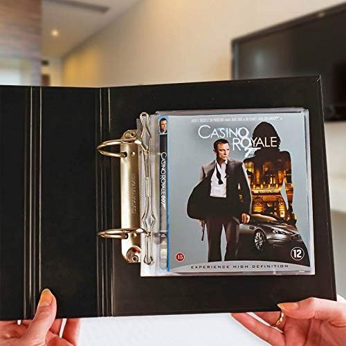 Tarifold Blu-Ray Storage Bundle, 50 Binder Sleeves, 2 Binders, 2-Ring Holes | Holds Blu-ray disc, booklet and cover art, secure flap, 25 sleeves per binder, polypropylene, saves up to 70% storage space