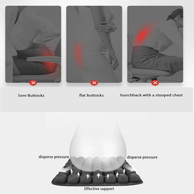 Seat Cushion-Inflatable Airplane seat Cushion for Long Flights, Travel Cushion for Office，Chairs,Car and Wheelchair.Portable and Ergonomically Designed Cushion.
