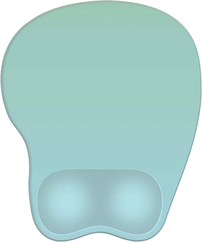 Mouse Pad with Wrist Rest Ergonomic Mouse Pad with Comfortable M-Shape Pain Relief Wrist Support Non-Slip PU Base Mousepad for Laptop, Office & Home (Cyan)
