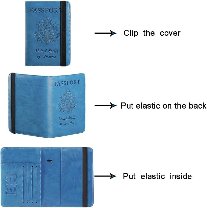 Passport Holder, Travel Essentials, Passport Cover, RFID Travel Wallet | Passport Wallet, Travel Accessories, RFID Blocking, Synthetic Leather Card Case, International Must Haves, For Women Men