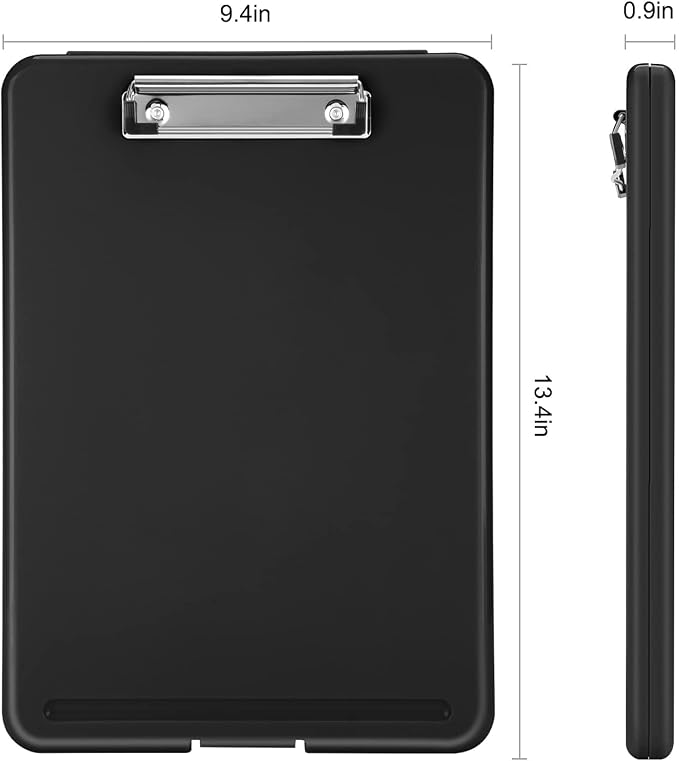 Sooez Clipboard with Storage, Plastic Nursing Clip Board, 8.5" x 11", Work | Sturdy Clipboards Foldable, Cute Hanging Clip Board Case, Teacher, Classroom Must Haves, Office School Supplies, Women & Men