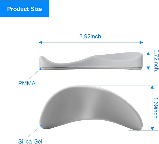 2PCS Ergonomic Mouse Wrist Rest Support, Palm Rest Pad Gliding Wrist Pad that Moves with Mouse, Wrist Pain Relief & Release Pressure on Hands for Office Work, Gaming, Coding (Black, Gray)