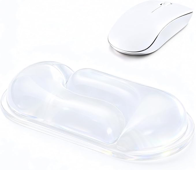 Ospelelf Clear Gel Wrist Rest for Mouse Ergonomic Cushioned Support for Typing & Gaming, Relief Carpal Tunnel, Wrist Pain, Sweat-Proof & Cooling Gel, Comfort for Office, Computer, Programmer, Gamer