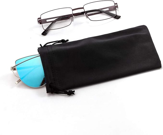 TRIUMPH VISION Glasses Case Soft Eyeglass Case Sunglass Pouch Cloth 3 Pack | Thick Microfiber Pouch Drawstring Pouch Eye Glass Bag Sunglasses Sleeve Storage, Lens Protection Cover,Cleaning Lens Screen