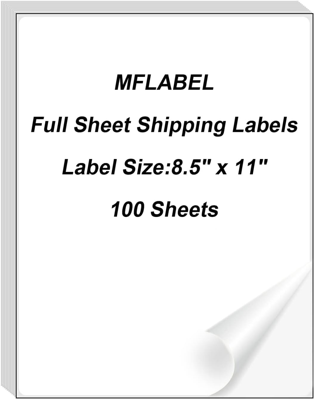 MFLABEL Full Sheet Sticker Label, Address Sticker, White Matte Label Paper, 8-1/2" x 11" Shipping Labels for Laser & Inkjet Printer (1500 Labels, 1500 Sheets)