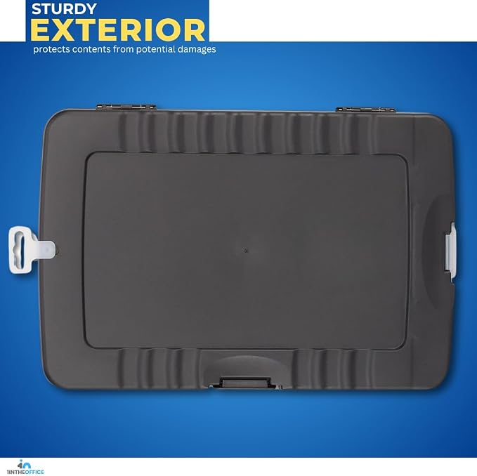 1InTheOffice Clipboard with Storage Box, Plastic Storage Clipboard, Black 2 Pack