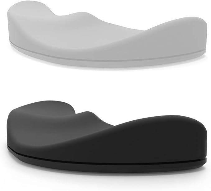 2PCS Ergonomic Mouse Wrist Rest Support, Palm Rest Pad Gliding Wrist Pad that Moves with Mouse, Wrist Pain Relief & Release Pressure on Hands for Office Work, Gaming, Coding (Black, Gray)