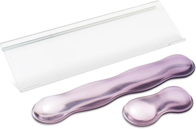 16.9 in Computer Acrylic Keyboard Stand for Desktop, Ergonomic Clear Gel Wrist Rest for Keyboard and Mouse,Laptop,Typing