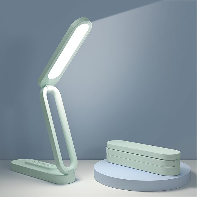 Giryuhd LED Desk Lamp for Office Home & Battery Operated Lamp Rechargeable Lamp Foldable & Portable Light, LED Desk Light Strip, 3 Brightness Dimmable Small Desk Lamp Wireless Reading Lamp