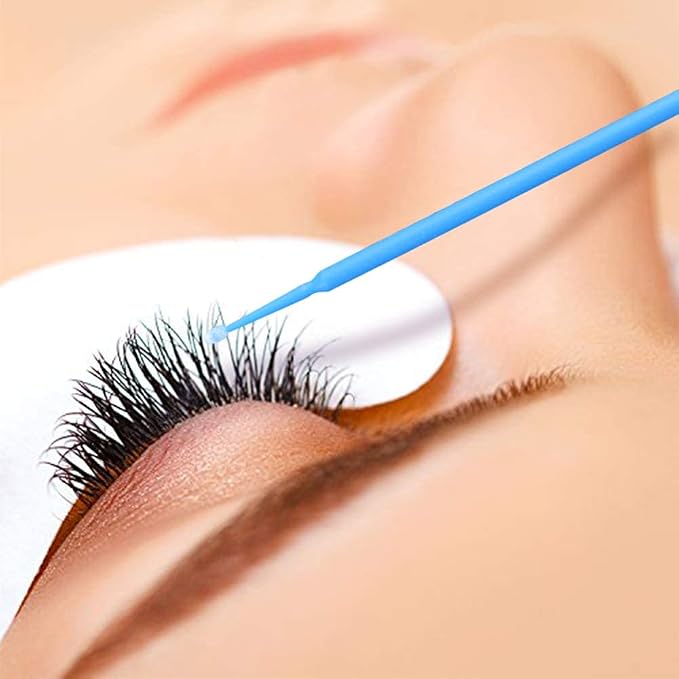 G2PLUS Micro Swabs, Disposable Micro Applicator Brushes and Swabs 100PCS | Blue Tips for Lash Extension Prep, Nail Art Cleanup, Makeup Correction, Eyeliner Detailing, Brow Tinting and Salon Beauty Use