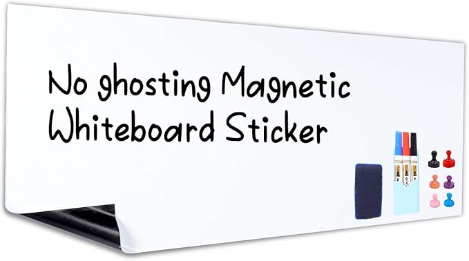 HAMIGAR White Board for Wall 48" x 71" Peel and Stick Dry Erase Board | Magnetic Whiteboard Contact Paper, Dry Erase Sticker for Wall, Wallpaper, Adhesive Poster, Includes Marker, Eraser & Magnets