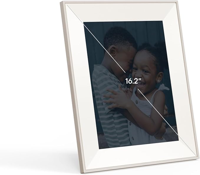 Aura 12" HD WiFi Digital Picture Frame – Free Unlimited Cloud Storage – Send Photos from Phone – No Subscription – Auto On/Off – Gift for Parents & Grandparents (White Mat, 12")