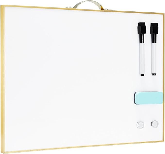 Small Dry-Erase White-Board - 12 X 16 Inches Portable Aluminum Frame Mini Hanging Whiteboard with Handle, to Do List Notepad for Office, Home, School