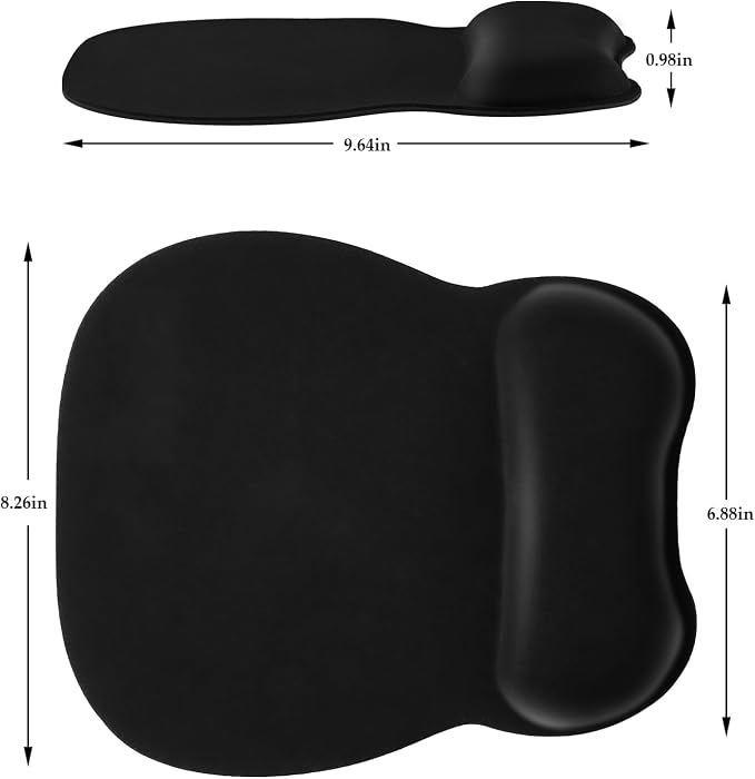 EooCoo Ergonomic Mouse Pad with Wrist Rest, Memory Foam Support Mousepad | Non-Slip Base for Computer, Cafe, Home & Office, 9.64 x 8.26 in Office Desk Accessories, Carpal Tunnel Relief